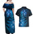 New Zealand Matariki Couples Matching Off Shoulder Maxi Dress and Hawaiian Shirt Blue Milky Way Stars Night Sky