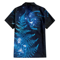 New Zealand Matariki Family Matching Long Sleeve Bodycon Dress and Hawaiian Shirt Blue Milky Way Stars Night Sky