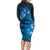 New Zealand Matariki Family Matching Long Sleeve Bodycon Dress and Hawaiian Shirt Blue Milky Way Stars Night Sky