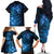 New Zealand Matariki Family Matching Off The Shoulder Long Sleeve Dress and Hawaiian Shirt Blue Milky Way Stars Night Sky