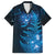 New Zealand Matariki Family Matching Off The Shoulder Long Sleeve Dress and Hawaiian Shirt Blue Milky Way Stars Night Sky