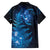 New Zealand Matariki Family Matching Off The Shoulder Long Sleeve Dress and Hawaiian Shirt Blue Milky Way Stars Night Sky