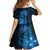 New Zealand Matariki Family Matching Off Shoulder Maxi Dress and Hawaiian Shirt Blue Milky Way Stars Night Sky