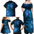 New Zealand Matariki Family Matching Off Shoulder Maxi Dress and Hawaiian Shirt Blue Milky Way Stars Night Sky