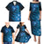 New Zealand Matariki Family Matching Puletasi and Hawaiian Shirt Blue Milky Way Stars Night Sky