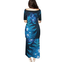 New Zealand Matariki Family Matching Puletasi and Hawaiian Shirt Blue Milky Way Stars Night Sky