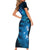 New Zealand Matariki Family Matching Short Sleeve Bodycon Dress and Hawaiian Shirt Blue Milky Way Stars Night Sky