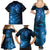 New Zealand Matariki Family Matching Summer Maxi Dress and Hawaiian Shirt Blue Milky Way Stars Night Sky