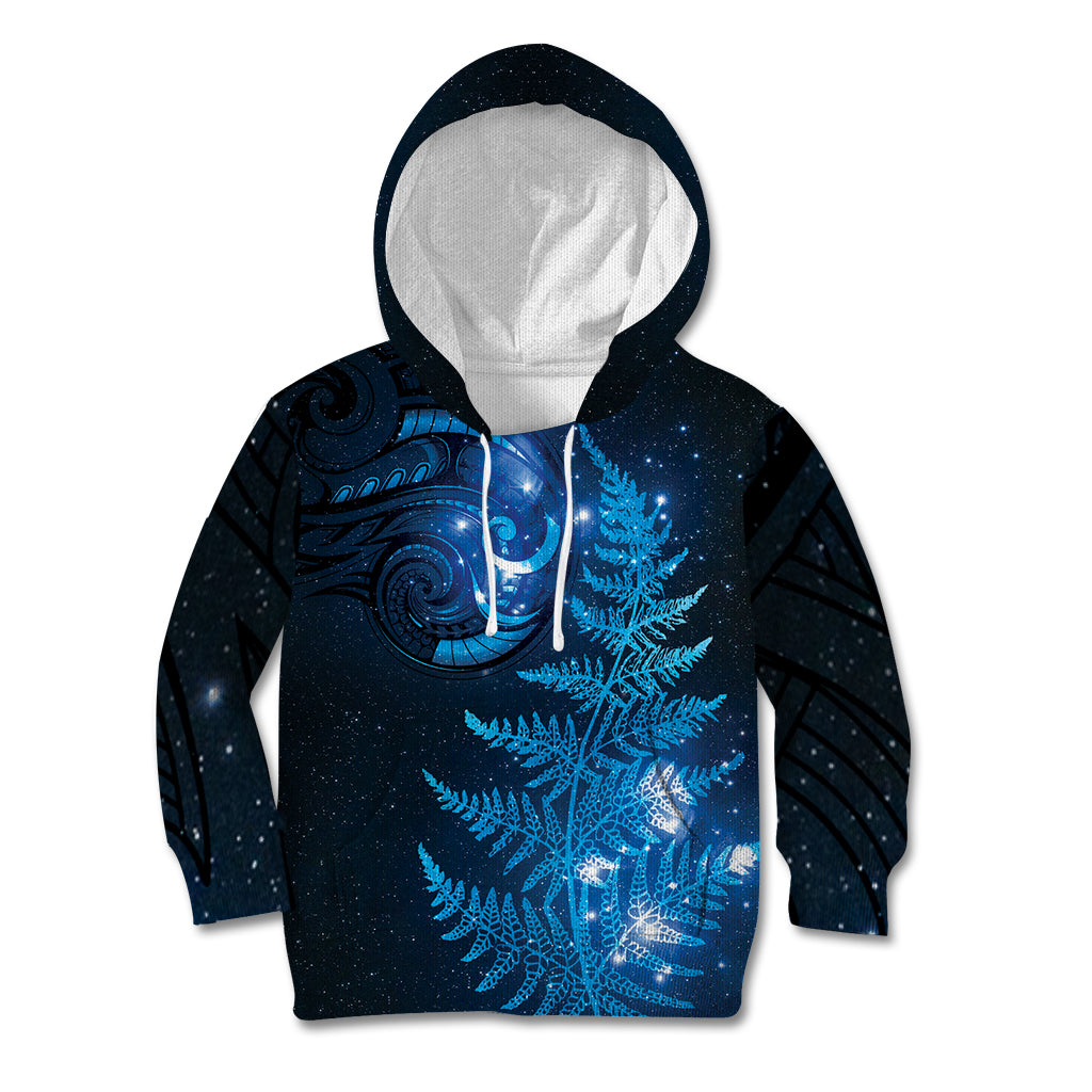 New Zealand Matariki Kid Hoodie Blue Milky Way Stars Night Sky