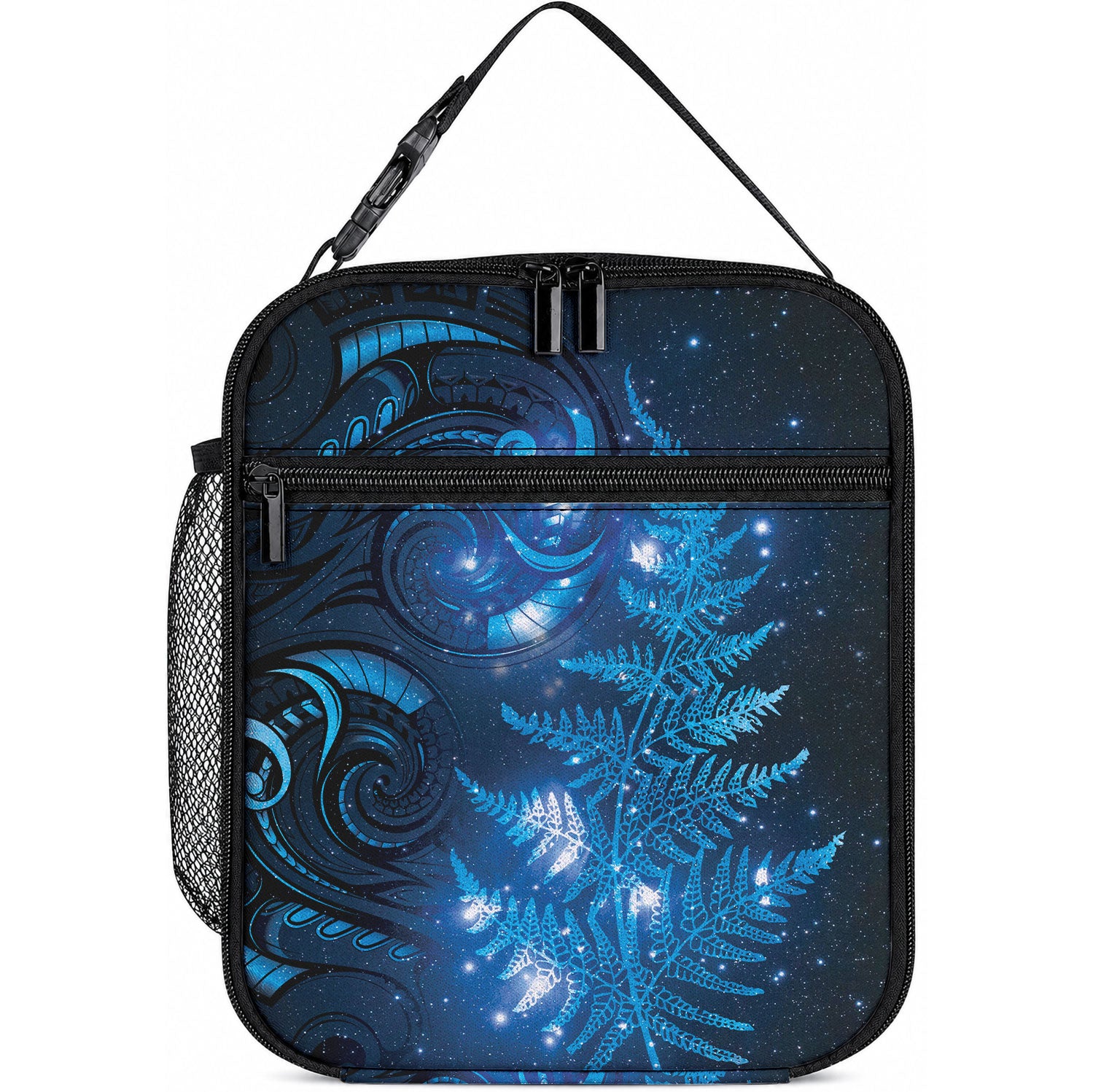 New Zealand Matariki Lunch Bag Blue Milky Way Stars Night Sky LT9 10.2 × 8.3 × 4.3 inch Blue - Polynesian Pride