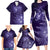 New Zealand Matariki Family Matching Long Sleeve Bodycon Dress and Hawaiian Shirt Purple Milky Way Stars Night Sky