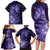 New Zealand Matariki Family Matching Long Sleeve Bodycon Dress and Hawaiian Shirt Purple Milky Way Stars Night Sky