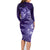 New Zealand Matariki Family Matching Long Sleeve Bodycon Dress and Hawaiian Shirt Purple Milky Way Stars Night Sky