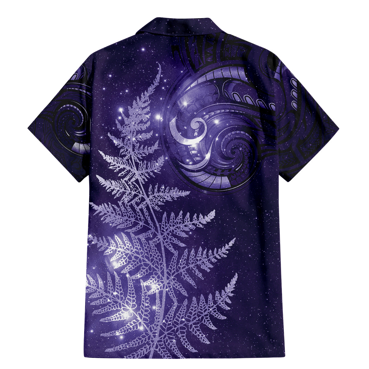 New Zealand Matariki Family Matching Mermaid Dress and Hawaiian Shirt Purple Milky Way Stars Night Sky