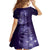 New Zealand Matariki Family Matching Off The Shoulder Long Sleeve Dress and Hawaiian Shirt Purple Milky Way Stars Night Sky