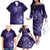 New Zealand Matariki Family Matching Off The Shoulder Long Sleeve Dress and Hawaiian Shirt Purple Milky Way Stars Night Sky