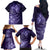 New Zealand Matariki Family Matching Off The Shoulder Long Sleeve Dress and Hawaiian Shirt Purple Milky Way Stars Night Sky