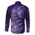 New Zealand Matariki Family Matching Off The Shoulder Long Sleeve Dress and Hawaiian Shirt Purple Milky Way Stars Night Sky