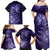 New Zealand Matariki Family Matching Off Shoulder Maxi Dress and Hawaiian Shirt Purple Milky Way Stars Night Sky