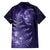 New Zealand Matariki Family Matching Off Shoulder Short Dress and Hawaiian Shirt Purple Milky Way Stars Night Sky