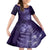 New Zealand Matariki Family Matching Short Sleeve Bodycon Dress and Hawaiian Shirt Purple Milky Way Stars Night Sky