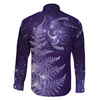 New Zealand Matariki Family Matching Short Sleeve Bodycon Dress and Hawaiian Shirt Purple Milky Way Stars Night Sky