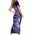 New Zealand Matariki Family Matching Short Sleeve Bodycon Dress and Hawaiian Shirt Purple Milky Way Stars Night Sky