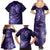 New Zealand Matariki Family Matching Summer Maxi Dress and Hawaiian Shirt Purple Milky Way Stars Night Sky