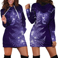 New Zealand Matariki Hoodie Dress Purple Milky Way Stars Night Sky