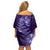 New Zealand Matariki Off Shoulder Short Dress Purple Milky Way Stars Night Sky