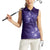 New Zealand Matariki Women Sleeveless Polo Shirt Purple Milky Way Stars Night Sky