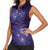 New Zealand Matariki Women Sleeveless Polo Shirt Purple Milky Way Stars Night Sky