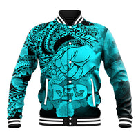 Polynesian Pride Happy Father Day Baseball Jacket I Love You Dad - Polynesian Tribal Aqua LT9 Unisex Aqua - Polynesian Pride