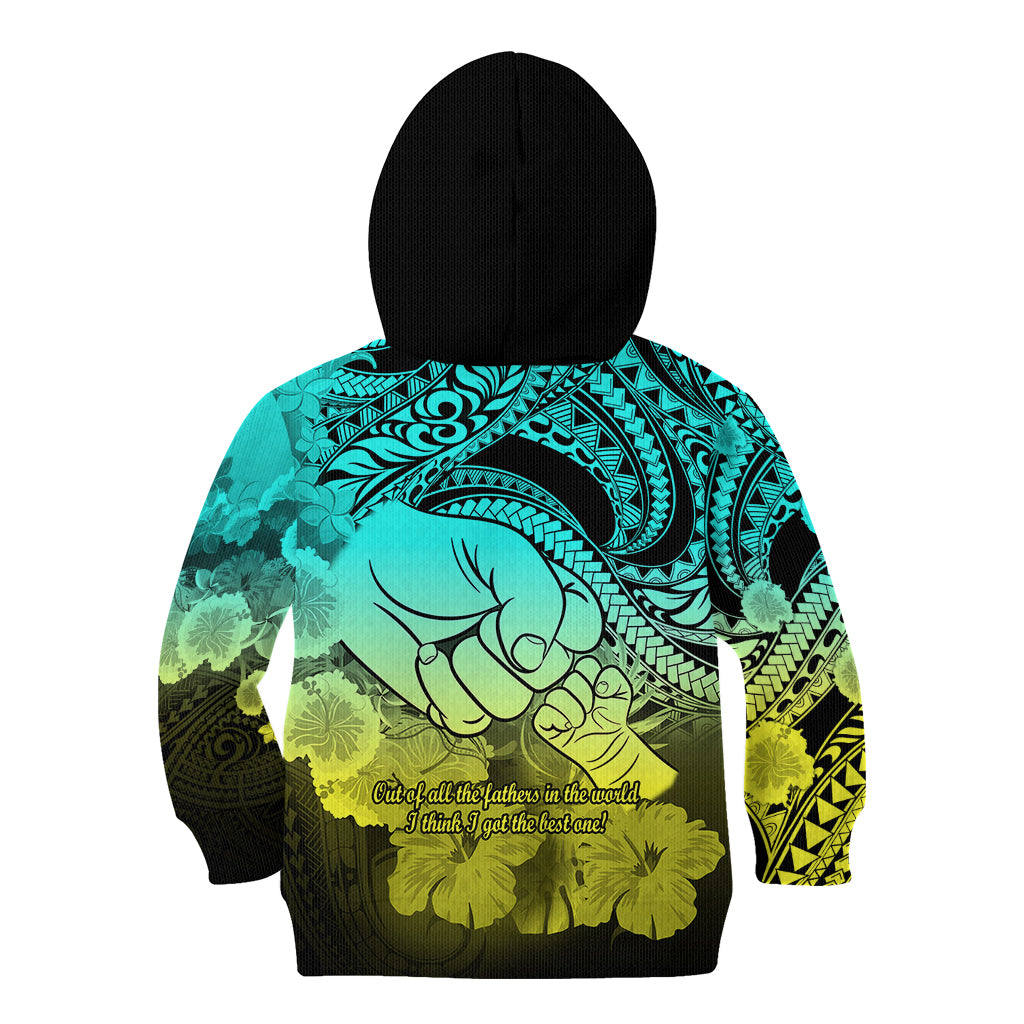 Polynesian Pride Happy Father Day Kid Hoodie I Love You Dad - Polynesian Tribal Gradient 1 LT9 - Polynesian Pride