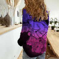 Personalised Polynesian Pride Happy Father Day Women Casual Shirt I Love You Dad - Polynesian Tribal Gradient 2 LT9 - Polynesian Pride