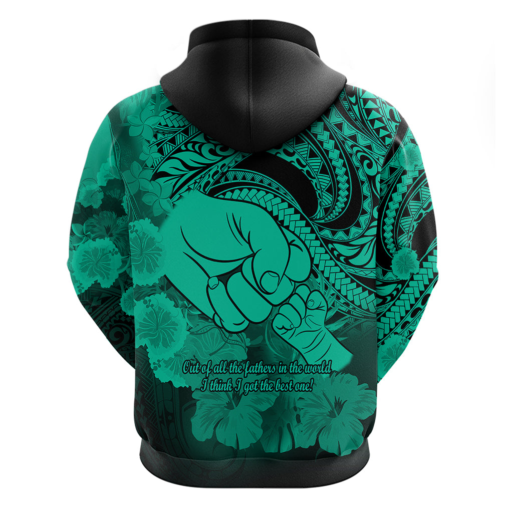Polynesian Pride Happy Father Day Hoodie I Love You Dad Polynesian Tribal Green LT9 - Polynesian Pride