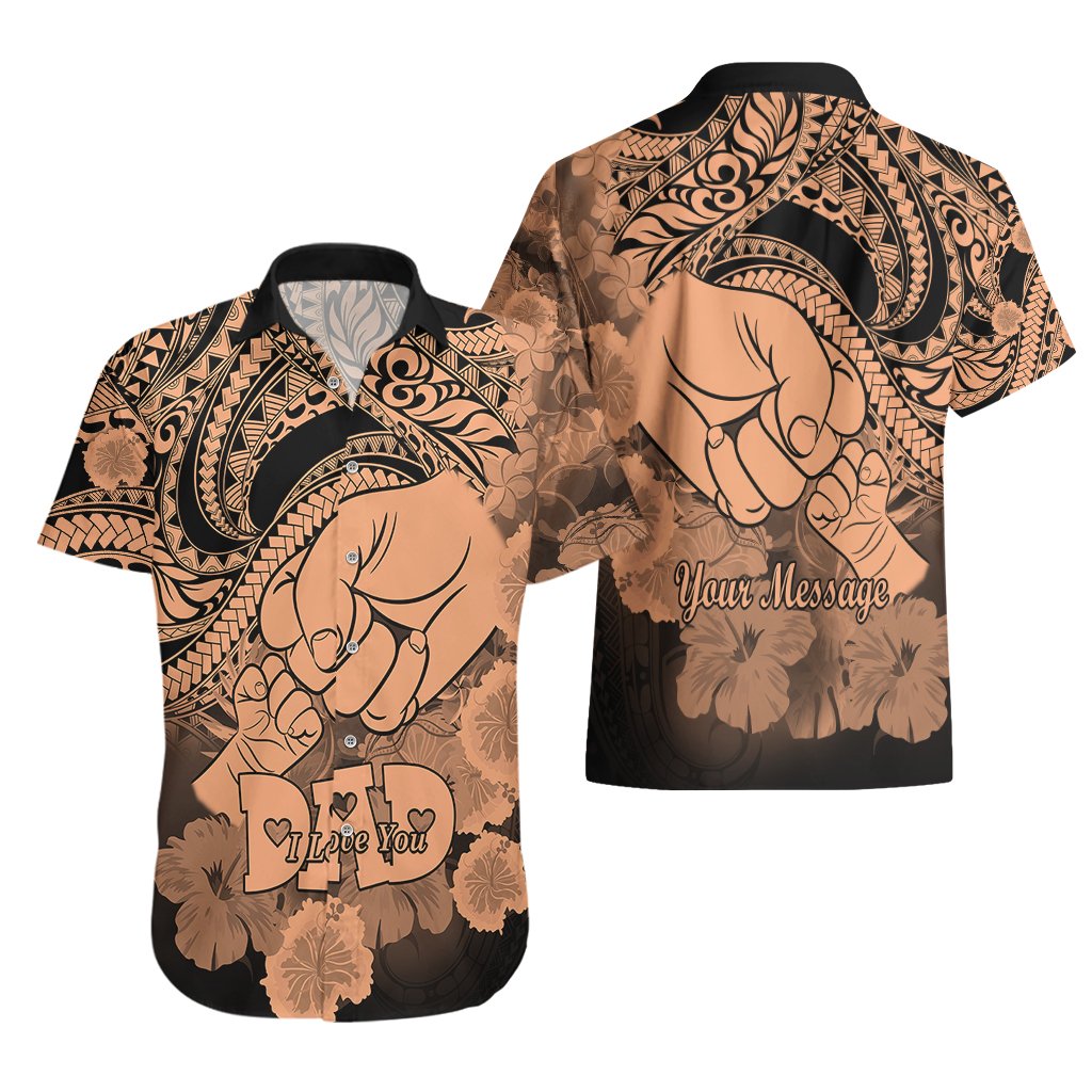 Personalised Polynesian Pride Happy Father Day Hawaiian Shirt I Love You Dad - Polynesian Tribal Nude LT9 - Polynesian Pride
