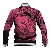 Polynesian Pride Happy Father Day Baseball Jacket I Love You Dad - Polynesian Tribal Pink LT9 - Polynesian Pride
