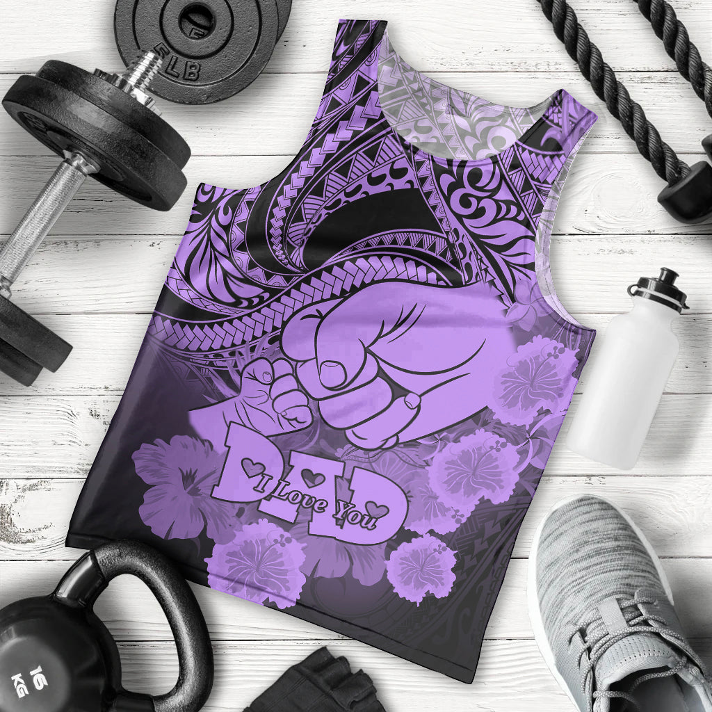 Polynesian Pride Happy Father Day Men Tank Top I Love You Dad - Polynesian Tribal Purple LT9 Purple - Polynesian Pride