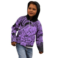 Personalised Polynesian Pride Happy Father Day Kid Hoodie I Love You Dad - Polynesian Tribal Purple LT9 - Polynesian Pride