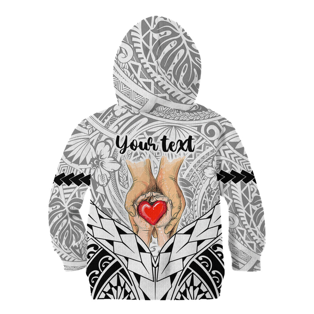 Personalised Polynesian Father's Day Gift For Dad Kid Hoodie Super Father In The World - Black Polynesian Pattern LT9 - Polynesian Pride