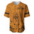 Polynesian Father's Day Gift For Dad Baseball Jersey Super Father In The World - Gold Polynesian Pattern LT9 Gold - Polynesian Pride