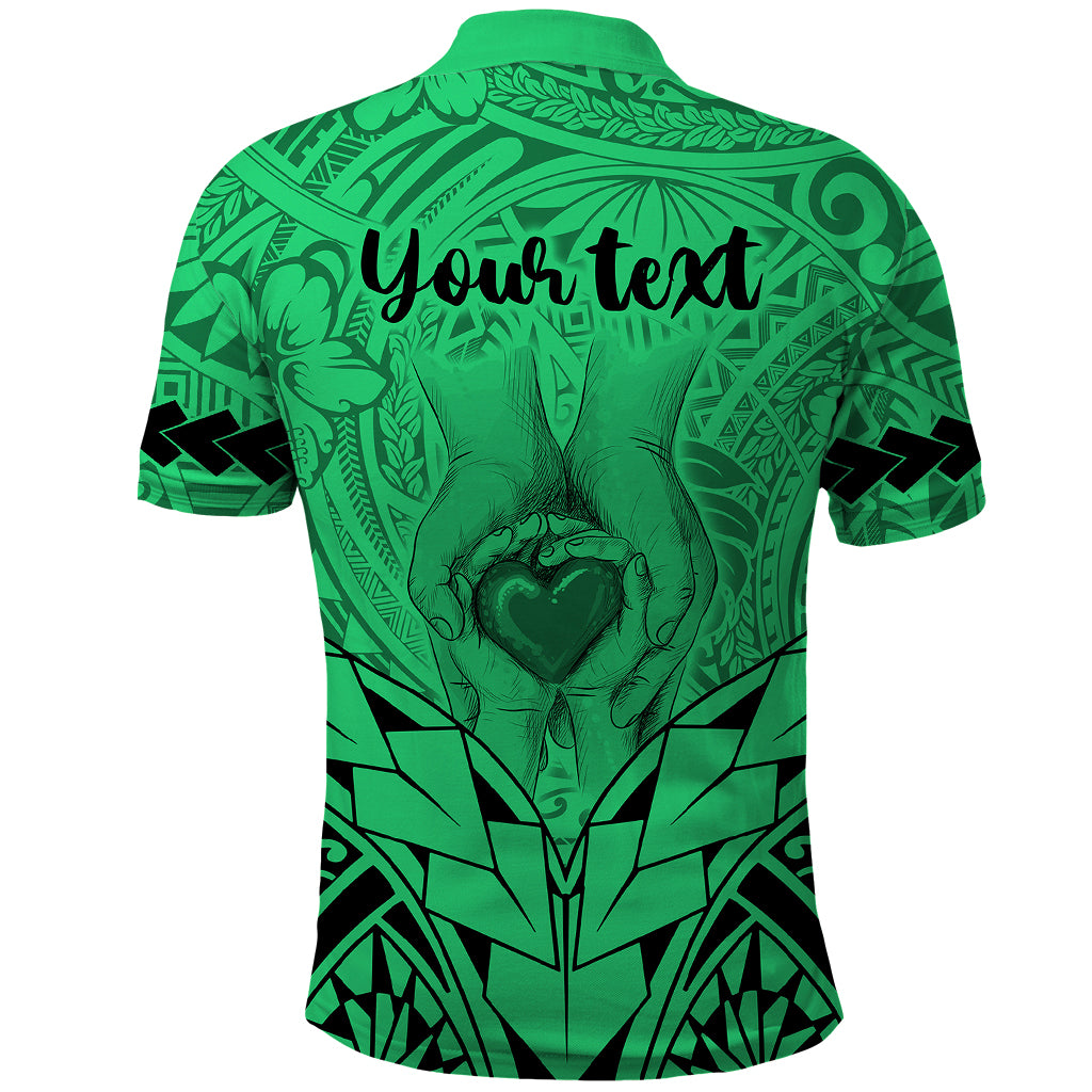Custom Polynesian Fathers Day Gift For Dad Polo Shirt Super Father In The World Green Polynesian Pattern LT9 - Polynesian Pride