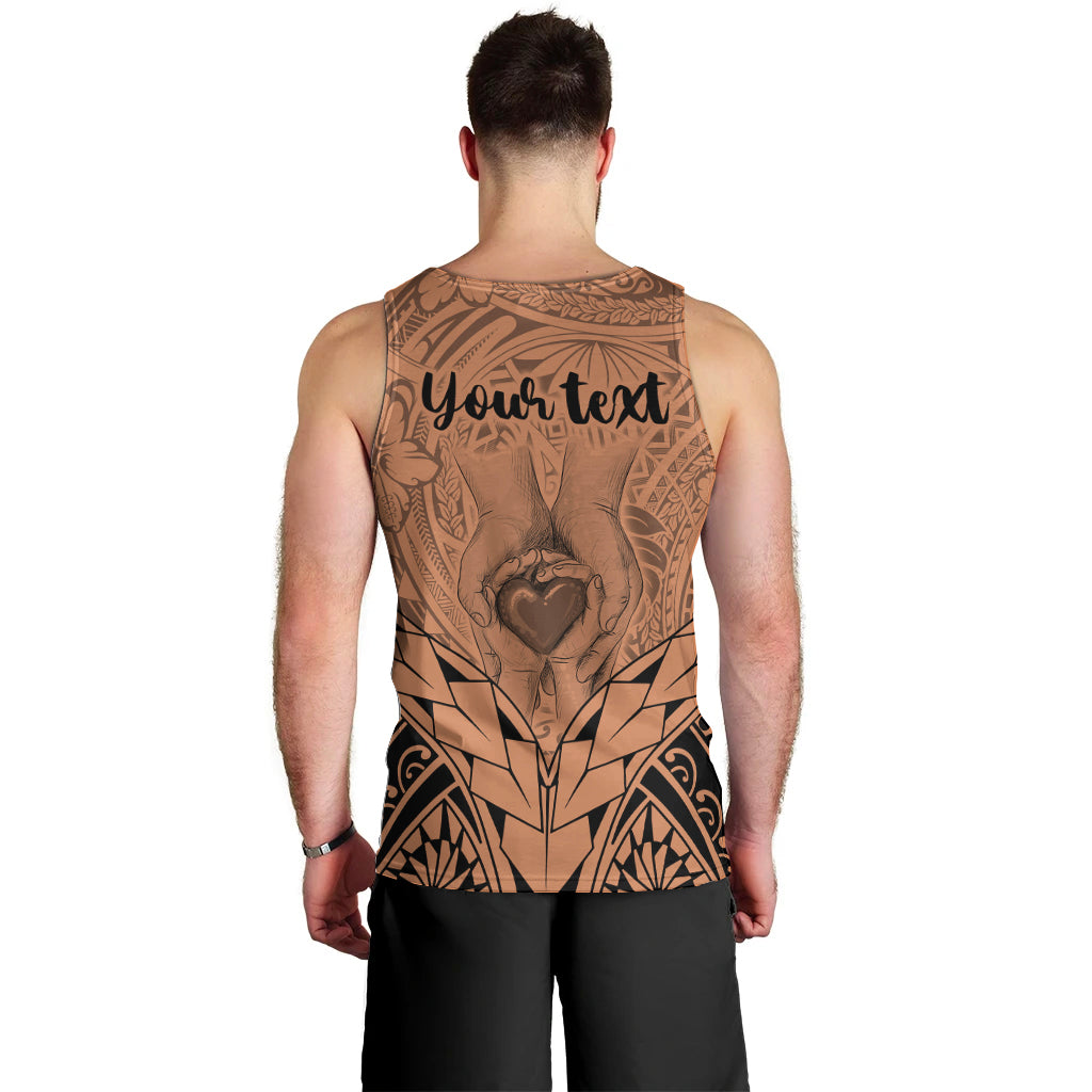 Personalised Polynesian Father's Day Gift For Dad Men Tank Top Super Father In The World - Nude Polynesian Pattern LT9 - Polynesian Pride