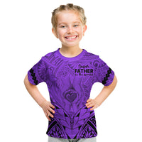 Personalised Polynesian Father's Day Gift For Dad Kid T Shirt Super Father In The World - Purple Polynesian Pattern LT9 Purple - Polynesian Pride