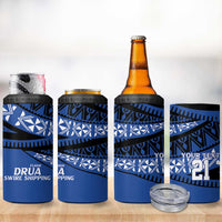 Fiji Rugby Pacific Custom 4 in 1 Can Cooler Tumbler Pasifika Tapa Pattern