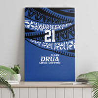 Fiji Rugby Pacific Custom Canvas Wall Art Pasifika Tapa Pattern