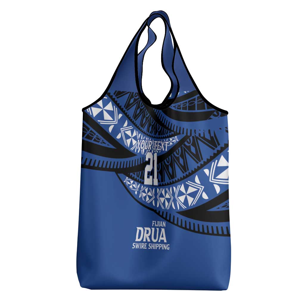 Fiji Rugby Pacific Custom Grocery Bag Pasifika Tapa Pattern