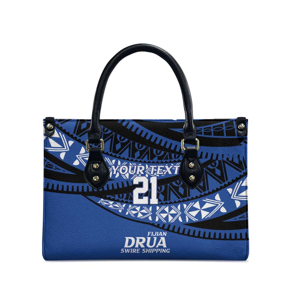 Fiji Rugby Pacific Custom Leather Bag Pasifika Tapa Pattern - Polynesian Pride