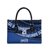 Fiji Rugby Pacific Custom Leather Bag Pasifika Tapa Pattern - Polynesian Pride